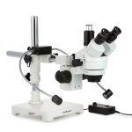 AmScope SM-3T-8W 7X-45X Trinocular Stereo Zoom Microscope w/8W LED Dual Gooseneck Illuminator on Single Arm Boom Stand (3)