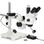AmScope SM-3NTP-8W 7X-45X Trinocular Simul-Focal Lockable Stereo Zoom Microscope w/8W LED Dual Gooseneck Illuminator on Single Arm Boom Stand (4)