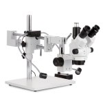 AmScope SM-4NTP-8W-3M3 7X-45X Trinocular Simul-Focal Lockable Stereo Zoom Microscope w/8W LED Dual Gooseneck Illuminator and 3MP USB 3.0 C-mount Camera on Double Arm Boom Stand (3)