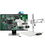 AmScope SM-4TYY-144-HD4U SM-4 Series Zoom Trinocular Stereo Microscope 7X-135X Magnification + 144-LED Ring Light + 4K 8MP HDMI Camera (3)