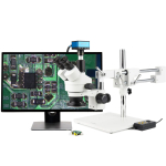 AmScope SM-4TZ-144A-HD4U SM-4 Series Zoom Trinocular Stereo Microscope 3.5X-90X Magnification + Four-Zone 144-LED Ring Light + 4K 8MP HDMI Camera (3)