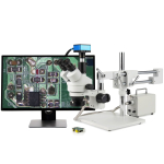 AmScope SM-4TZZ-30WR-HD4U SM-4 Series Zoom Trinocular Stereo Microscope 3.5X-1144X Magnification + 30W Cold Fiber Optic Ring Light Illuminator (2)