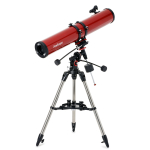 AmScope TLS-PEQ-114900 AmScope Reflector EQ Telescope with Equatorial Mount, 114mm Aperture, 900mm Focal Length, Stainless Steel Tripod and Red Dot Finder (1)