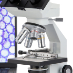 AmScope B100-MS-PB10-E1 B100 Series Binocular Compound Microscope 40X-1000X Magnification w/ LED Ligh, Mechanical Stage and 1MP Camera and Slide Kit (5)