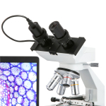 AmScope B100-MS-PB10-E1 B100 Series Binocular Compound Microscope 40X-1000X Magnification w/ LED Ligh, Mechanical Stage and 1MP Camera and Slide Kit (2)
