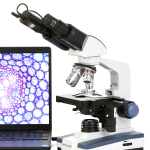 AmScope B120C-WF Binocular Compound Microscope 40X-2500X Magnification Student, Professional w/ LED, 3D Stage + Wi-Fi 2.0MP Digital Eyepiece Camera (2)