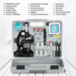 AmScope M30-ABS-KT2-EXCL1 IQCrew Strater KIDS Student Compound Microscope Kit 120X-240X-300X-480X-600X-1200X w/ Metal Arm and Experiment Cards (3)