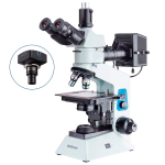 AmScope ME580BC-PZ-2L-5M Compact Metallurgical Upright Binocular Compound Microscope 40X-1250X Magnification w/ Dual Illumination Polarized Light and 5MP USB 2.0 C-mount Camera (1)