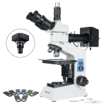 AmScope ME580T-PZ-3M ME580 Series Compact Metallurgical Upright Trinocular Compound Microscope 50X-500X Magnification w/ Polarized Light 3MP USB 2.0 C-mount Camera (3)
