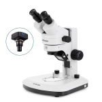 AmScope SM-1BX-RL-10M SM-1 Series Zoom Binocular Stereo Microscope 3.5X-45X Magnification w/ 10MP USB 2.0 C-mount Camera on Track Stand (3)