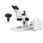 AmScope SM-1BRYY-30WR-14M3 SM-1 Series Super Widefield Zoom Binocular Stereo Microscope 7X-135X w/ 30W LED Fiber Optic Ring Light and 14MP USB 3.0 C-mount Camera on Track Stand (3)