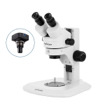 AmScope SM-1BRZZ-64S-5M SM-1 Series Super Widefield Zoom Binocular Stereo Microscope 3.5X-180X w/ 64 LED Compact Ring Light and 5MP USB 2.0 C-mount Camera on Track Stand (3)