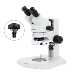AmScope SM-1BRYY-80S-5M SM-1 Series Super Widefield Zoom Binocular Stereo Microscope 7X-135X w/ 80 LED Compact Ring Light and 5MP USB 2.0 C-mount Camera on Track Stand (3)