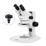 AmScope SM-1BRZ-FRL-5M3 SM-1 Series Super Widefield Zoom Binocular Stereo Microscope 3.5X-90X w/ 8W Fluorescent Ring Light and 5MP USB 3.0 C-mount Camera on Track Stand (3)