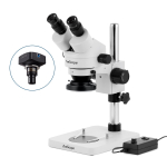 AmScope SM-1BSX-144-18M3 SM-1 Series Inspection and Dissecting Zoom Binocular Stereo Microscope 3.5X-45X w/ 144 LED Ring Light and 18MP USB 3.0 C-mount Camera on Compact Pillar Stand (3)