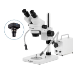 AmScope SM-1BSX-30WY-14M3 SM-1 Series Inspection and Dissecting Zoom Binocular Stereo Microscope 3.5X-45X w/ 30W LED Double Gooseneck Fiber Optic Lights and 14MP USB 3.0 C-mount Camera on Compact Pillar Stand (3)