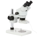 AmScope SM-1BS-48W Inspection and Dissecting Binocular Zoom Stereo Microscope 7X-45X Magnification on Compact Pillar Stand w/ 70-LED Ring Light (3)