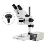 AmScope SM-1BS-80M-5M3 SM-1 Series Inspection and Dissecting Zoom Binocular Stereo Microscope 7X-45X w/ HD 80 LED Ring Light and 5MP USB 3.0 C-mount Camera on Compact Pillar Stand (3)