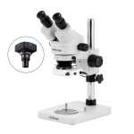 AmScope SM-1BS-80S-10M SM-1 Series Inspection and Dissecting Zoom Binocular Stereo Microscope 7X-45X w/ 80 LED Compact Ring Light and 10MP USB 2.0 C-mount Camera on Compact Pillar Stand (3)
