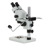 AmScope SM-1BS-8W 7X-45X Binocular Inspection and Dissecting Zoom Stereo Microscope w/8W LED Dual Gooseneck Illuminator on Compact Pillar Stand (4)