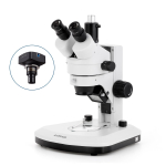 AmScope SM-1TX-RL-3M SM-1 Series Zoom Trinocular Stereo Microscope 3.5X-45X Magnification w/ Dual LED, 3MP USB 2.0 C-mount Camera on Track Stand (3)