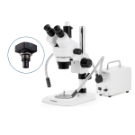 AmScope SM-1TNYY-30WY-20MBI3 SM-1 Series Industrial Inspection Zoom Trinocular Stereo Microscope 7X-135X w/ 30W LED Double Gooseneck Fiber Optic Lights and 20MP USB 3.0 C-mount Camera on Pillar Stand w/ Small Base (3)