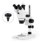 AmScope SM-1TNZ-64S-5M3 SM-1 Series Industrial Inspection Zoom Trinocular Stereo Microscope 3.5X-90X w/ 64 LED Compact Ring Light and 5MP USB 3.0 C-mount Camera on Pillar Stand w/ Small Base (3)