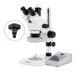 AmScope SM-1TNZ-80AM-8M SM-1 Series Industrial Inspection Zoom Trinocular Stereo Microscope 3.5X-90X w/ 80 LED Direction Variable Ring Light and 8MP USB 2.0 C-mount Camera on Pillar Stand w/ Small Base (3)
