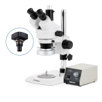 AmScope SM-1TNY-80M-5M3 SM-1 Series Industrial Inspection Zoom Trinocular Stereo Microscope 7X-90X w/ HD 80 LED Ring Light and 5MP USB 3.0 C-mount Camera on Pillar Stand w/ Small Base (3)