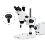 AmScope SM-1TSYY-30WS-20MBI3 SM-1 Series Zoom Trinocular Stereo Microscope 7X-135X w/ 30W LED Fiber Optic Single Gooseneck Light and 20MP USB 3.0 C-mount Camera on Pillar Stand (3)