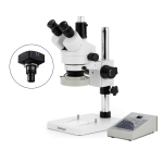 AmScope SM-1TSZZ-80AM-3M SM-1 Series Zoom Trinocular Stereo Microscope 3.5X-180X w/ 80 LED Direction Variable Ring Light and 3MP USB 2.0 C-mount Camera on Pillar Stand (3)