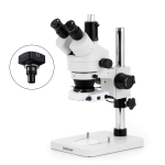 AmScope SM-1TSX-80S-14M3 SM-1 Series Zoom Trinocular Stereo Microscope 3.5X-45X Magnification w/ 80 LED Compact Ring Light and 14MP USB 3.0 C-mount Camera on Pillar Stand (3)