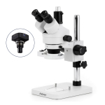 AmScope SM-1TS-FRL-18M3 SM-1 Series Zoom Trinocular Stereo Microscope 7X-45X Magnification w/ 8W Fluorescent Ring Light and 18MP USB 3.0 C-mount Camera on Pillar Stand (3)