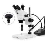 AmScope SM-1TSZZ-L6W-14M3 SM-1 Series Zoom Trinocular Stereo Microscope 3.5X-180X w/ 6W Dual-Gooseneck LED Illuminator and 14MP USB 3.0 C-mount Camera on Pillar Stand (3)