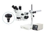 AmScope SM-3TYY-80M-5M3 SM-3 Series Zoom Trinocular Stereo Microscope 7X-135X w/ Heavy Duty 80 LED Ring Light and 5MP USB 3.0 C-mount Camera on Single Arm Boom Stand (3)