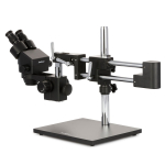 AmScope SM-4B-B Zoom Binocular Stereo Microscope 7X-45X Magnification on Black Double Arm Boom Stand (2)