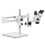 AmScope SM-4TYY-144-14M3 Zoom Trinocular Stereo Microscope 7X-135X Magnification w/ 144 LED Ring Light and 14MP USB 3.0 C-mount Camera on Double Arm Boom Stand (7)