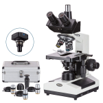 AmScope T390C-PCS Phase-Contrast Biological Trinocular Compound Microscope 40X-2500X Magnification w/ 20W Halogen, 3D Mechanical Stage (5)