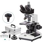 AmScope T390C-PCT-5MBI Phase-Contrast Biological Trinocular Compound Microscope 40X-2500X Magnification w/ 20W Halogen, Turret Condenser, 3D Mechanical Stage and 5.3MP USB 2.0 C-mount Camera (2)