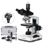 AmScope T490B-PCS-5MBI T490 Series Phase-Contrast Simul-Focal Trinocular Compound Microscope 40X-2000X Magnification with 20W Halogen, 5.3MP (1)