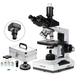 AmScope T490-PCT-2MBI T490 Series Phase-Contrast Trinocular Compound Microscope 40X-1000X Magnification with 20W Halogen, 2MP USB 2.0 Camera (1)