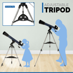 AmScope TLS-T70700B AmScope 35X-525X 70mm f/10 Refractor Telescope with 2-Section Altazimuth Tripod, Blue Finish (2)