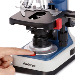 AmScope B120C-R B120C-R Series USB-C Rechargeable Student Binocular Compound Microscope 40X-2500X Magnification with 3D Two-Layer Mechanical Stage, Achromatic Objectives, and LED illuminator + Optional Camera (5)