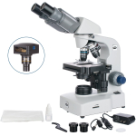 AmScope B450B-SP-E1 B450 Series Semi-Plan LED Biological Binocular Compound Microscope 40X-2000X Magnification w/ 3D Mechanical Stage and 1MP Digital Camera (3)