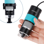 AmScope HHD1300-QSMS10 1.3 MP Professional Handheld Digital USB Microscopes w/ 10X-280X Magnification, LED Ring Illuminator, and Ball-Joint Stand (9)