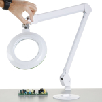 AmScope MAGLED-8066D8 1.75X Magnification 5" Diameter Lens 3 Diopter LED Magnifying Lamp on Articulating Arm w/ Heavy-Duty Table Clamp (3)