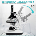 AmScope M30-ABS-KT2-W-EXCL1 IQCrew 120X-1200X 52-pcs Kids Beginner Compound Microscope STEM Kit w/ Metal Body Microscope, Slides, LED Light (5)