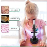 AmScope M30-ABS-KT2-EXCL1 IQCrew Strater KIDS Student Compound Microscope Kit 120X-240X-300X-480X-600X-1200X w/ Metal Arm and Experiment Cards (5)