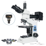 AmScope ME580T-PZ-3M ME580 Series Compact Metallurgical Upright Trinocular Compound Microscope 50X-500X Magnification w/ Polarized Light 3MP USB 2.0 C-mount Camera (2)