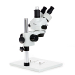 AmScope SM-1TX-RL-3M SM-1 Series Zoom Trinocular Stereo Microscope 3.5X-45X Magnification w/ Dual LED, 3MP USB 2.0 C-mount Camera on Track Stand (12)